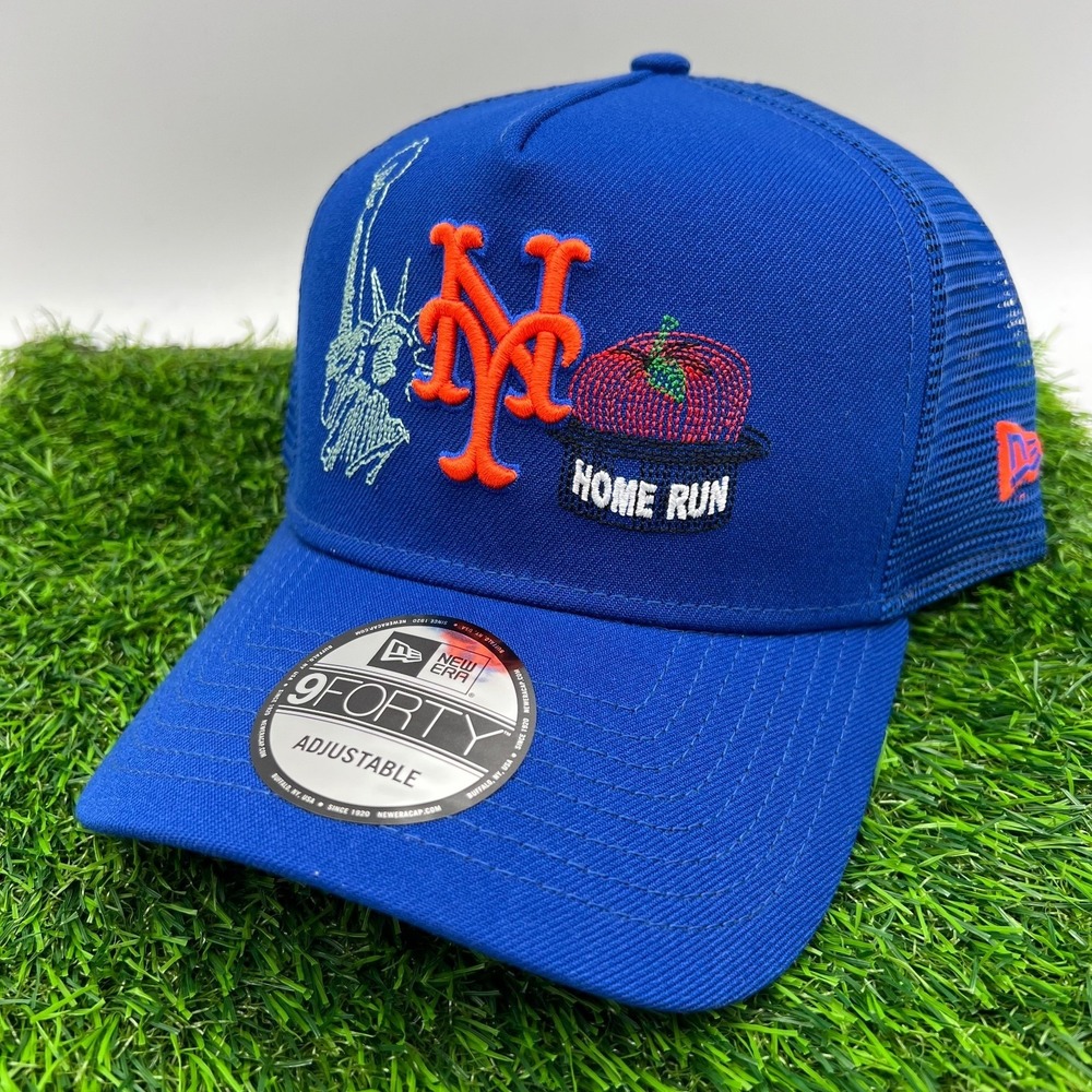 New Era New York Mets Royal Blue State Stitch 9Forty A Frame‎ Snapback Hat New
